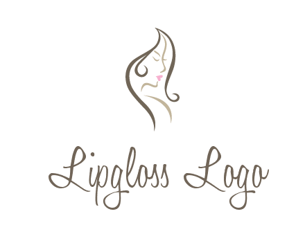 line art silhouette of woman profile beauty logo