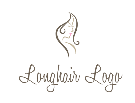 line art silhouette of woman profile beauty logo