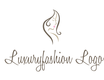 line art silhouette of woman profile beauty logo