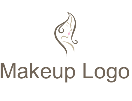 line art silhouette of woman profile beauty logo