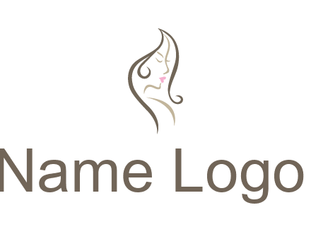 line art silhouette of woman profile beauty logo