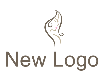 line art silhouette of woman profile beauty logo