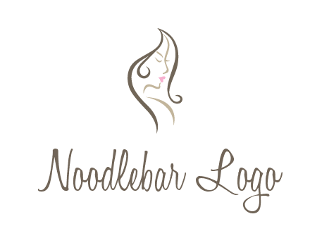 line art silhouette of woman profile beauty logo