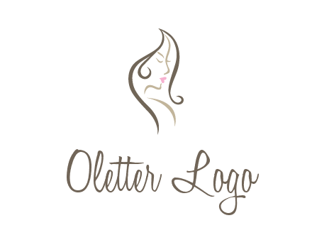 line art silhouette of woman profile beauty logo