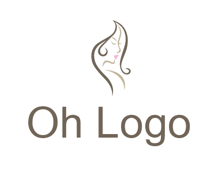 line art silhouette of woman profile beauty logo