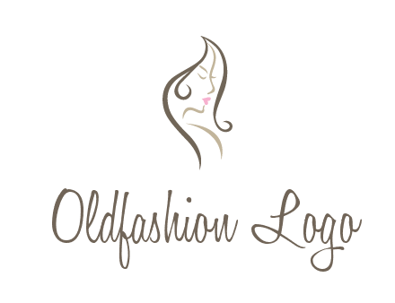 line art silhouette of woman profile beauty logo