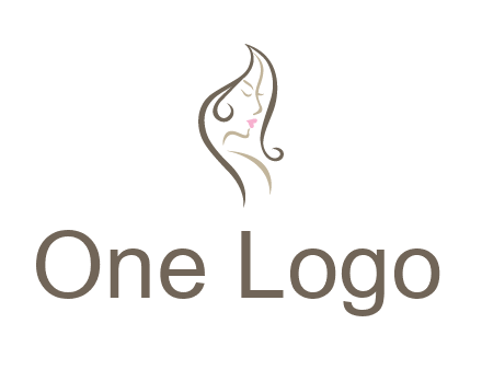 line art silhouette of woman profile beauty logo