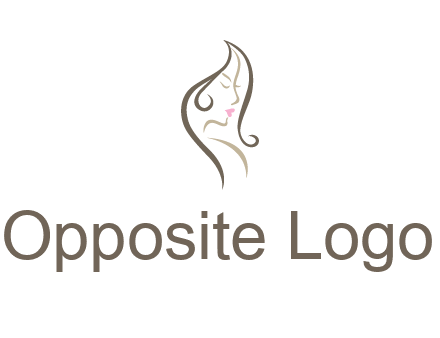 line art silhouette of woman profile beauty logo
