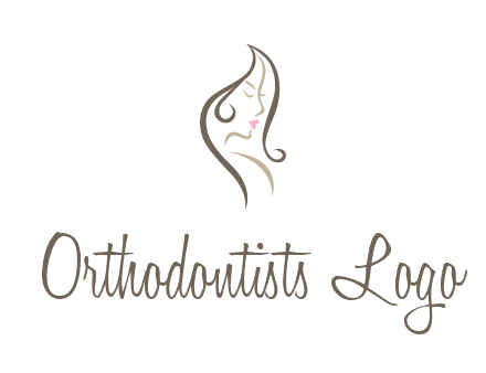 line art silhouette of woman profile beauty logo
