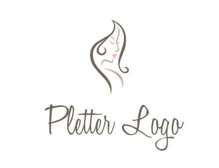 line art silhouette of woman profile beauty logo