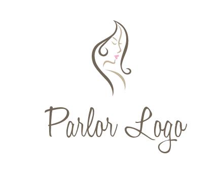line art silhouette of woman profile beauty logo