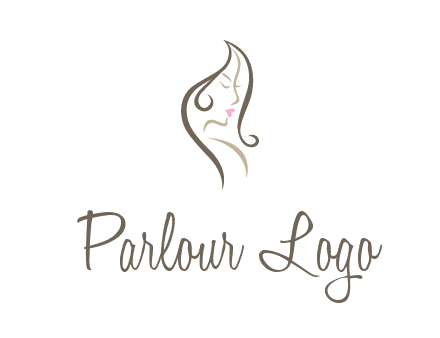 line art silhouette of woman profile beauty logo