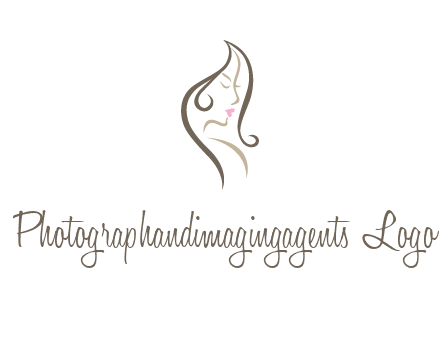 line art silhouette of woman profile beauty logo