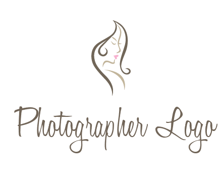 line art silhouette of woman profile beauty logo