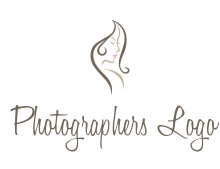 line art silhouette of woman profile beauty logo