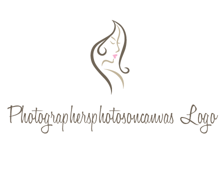 line art silhouette of woman profile beauty logo