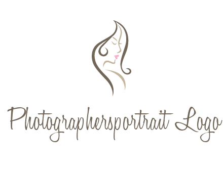 line art silhouette of woman profile beauty logo