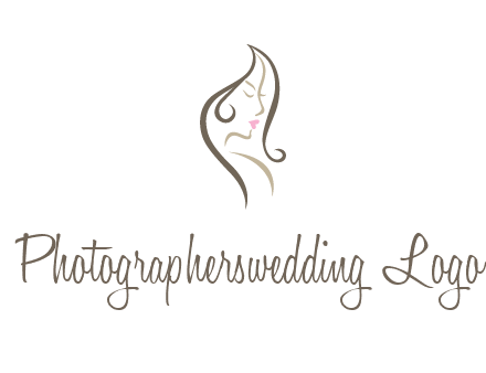 line art silhouette of woman profile beauty logo