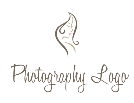 line art silhouette of woman profile beauty logo