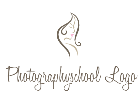 line art silhouette of woman profile beauty logo