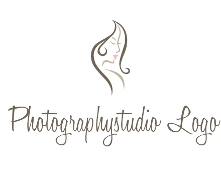 line art silhouette of woman profile beauty logo