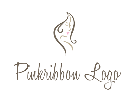 line art silhouette of woman profile beauty logo
