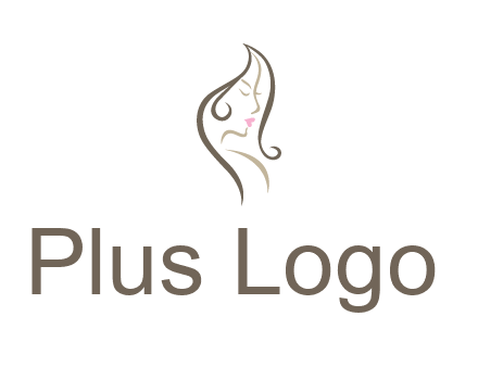 line art silhouette of woman profile beauty logo