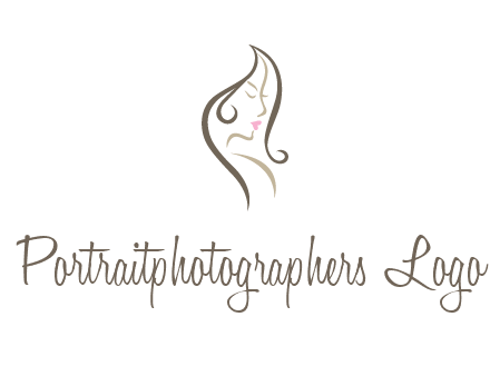 line art silhouette of woman profile beauty logo