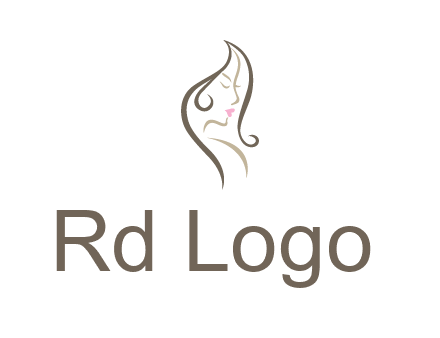line art silhouette of woman profile beauty logo