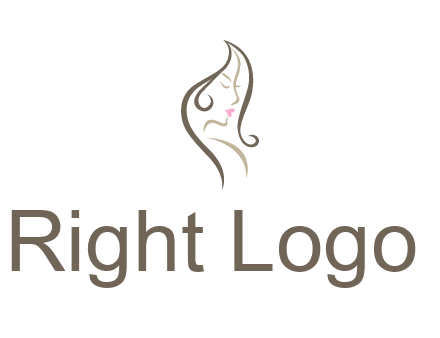 line art silhouette of woman profile beauty logo