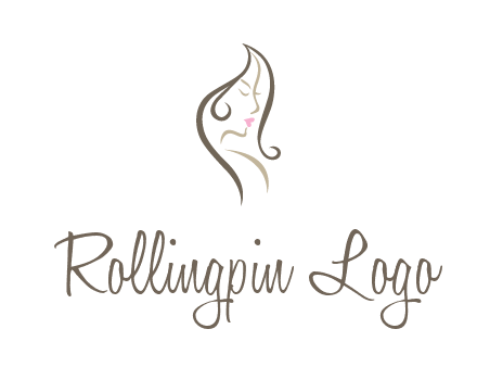 line art silhouette of woman profile beauty logo