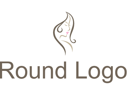 line art silhouette of woman profile beauty logo