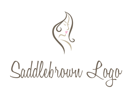 line art silhouette of woman profile beauty logo