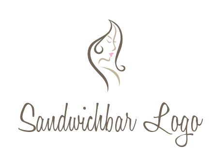 line art silhouette of woman profile beauty logo