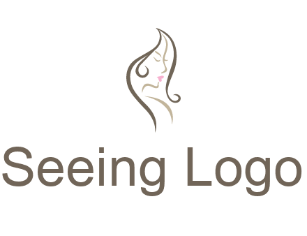 line art silhouette of woman profile beauty logo
