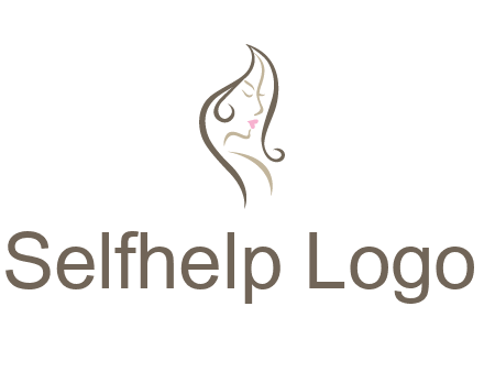line art silhouette of woman profile beauty logo