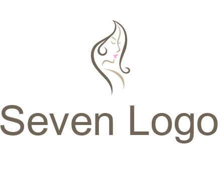 line art silhouette of woman profile beauty logo