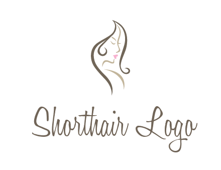 line art silhouette of woman profile beauty logo