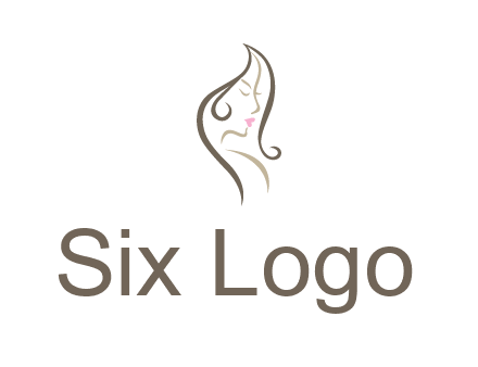 line art silhouette of woman profile beauty logo