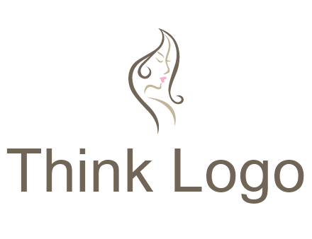 line art silhouette of woman profile beauty logo