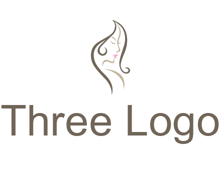 line art silhouette of woman profile beauty logo