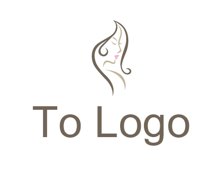 line art silhouette of woman profile beauty logo