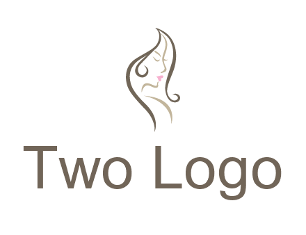 line art silhouette of woman profile beauty logo