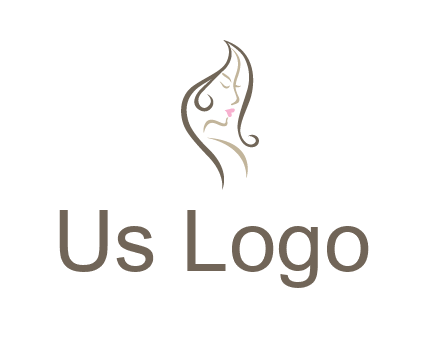line art silhouette of woman profile beauty logo