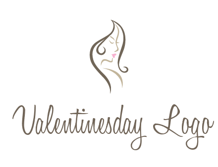 line art silhouette of woman profile beauty logo