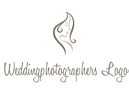 line art silhouette of woman profile beauty logo