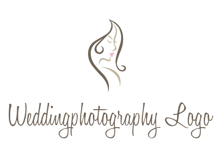 line art silhouette of woman profile beauty logo