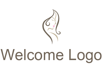 line art silhouette of woman profile beauty logo