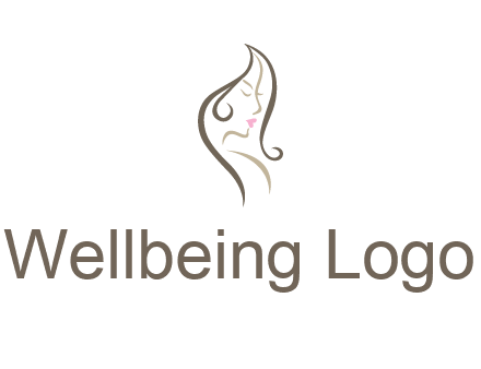 line art silhouette of woman profile beauty logo