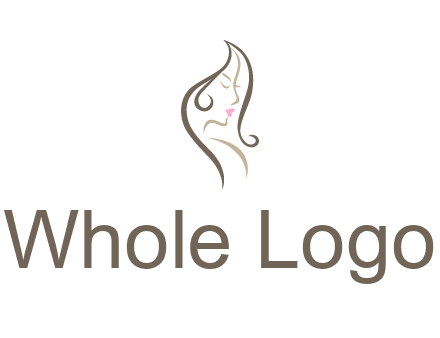 line art silhouette of woman profile beauty logo